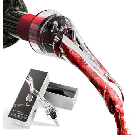 Aérateur de vin avec bec anti-goutte – pour aérer les bouteilles pendant que le vin coule Décanter le vin rosé rouge blanc, ensemble de bar (1/4)