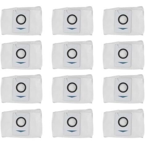 Lot de 12 sacs à poussière ECOVACS pour Deebot T20 Omni X1 pour T10 Turbo, sacs d'aspirateur jetables haute capacité, accessoires de rechange noirs