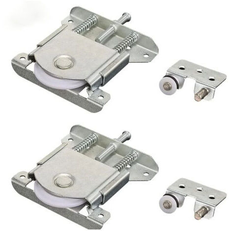 2 Paires Roulette Porte Coulissante Placard,Roulette de Coulissante,Rouleau Placard,Meubles Roues Coulissante,pour Armoires, Fenêtres, Portes Coulissantes (Argent) (1/5)