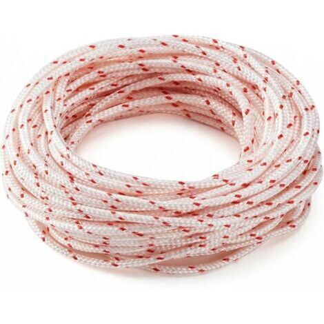 10 Mètres Corde de Démarreur de Rechange 3,5 mm, Corde de Lanceur Nylon pour Tondeuse à Gazon, Tronçonneuse, Débroussailleuse, Corde de Réparation Polyvalente à Haute Résistance