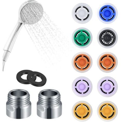 Lot de 14 Douche Limiteur de Réducteur de Débit Réglé, Limiteur d'Économie d'Eau, Limiteur de Douchette Réducteur de Débit de Robinet Économiseur de Pommeau de Douche, 4L/ 5L/ 6L/ 7L/ 8L/ 9L/ 12L