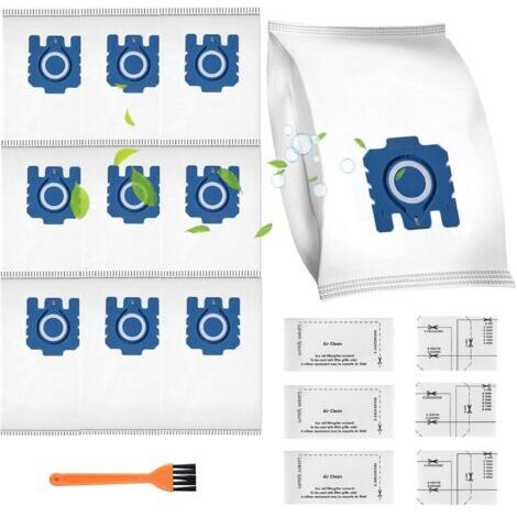 10 Sacs Aspirateur Compatibles avec Miele GN Sacs pour Classic C1 Complete C3/C2, S2 S4 S5 S6 S8 Series d'aspirateur Sacs à Poussière de Rechange avec 6 Filtres et 1 Brosse