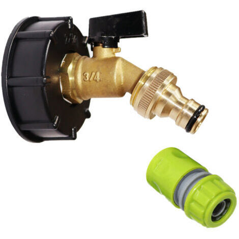 Adaptateur IBC pour robinet seau Ton et robinet de jardin + adaptateur/répond à une variété de scénarios d'utilisation (1/5)