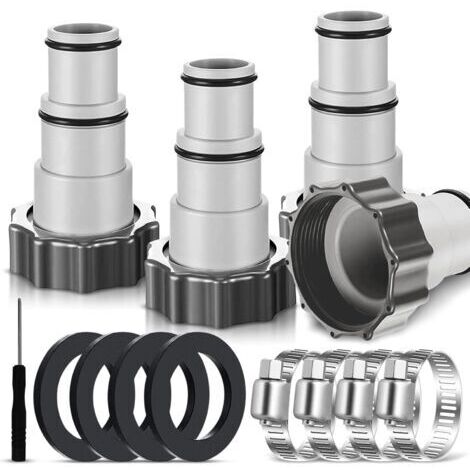 Lot de 4 adaptateurs de piscine A pour piscines Intex, adaptateur de tuyau de piscine A 32-38 mm, kit de connexion de pompe, adaptateur de tuyau, adaptateur de tuyau, adaptateur de tuyau de piscine fi (1/4)