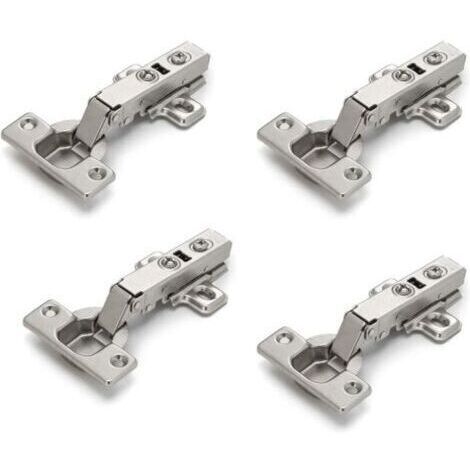 Lot de 4 charnières pour meuble – Acier laminé à froid – Fermeture lente – Installation facile – Pour portes d'armoires et fenêtres
