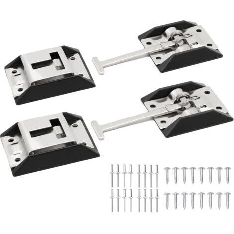 Support de porte de camping-car, acier inoxydable 304 épais, en forme de T, serrure de porte d'entrée de camping-car, remorque de voyage, chargement (paquet de 2, vis incluses)
