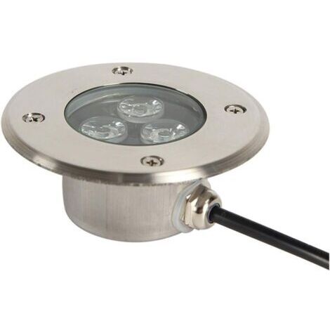 Universal Outdoor ip68 encastré LED projecteur corps en acier inoxydable imperméable à l'eau pour trottoir extérieur, terrasse, jardin, parc (Blanc chaud, 12V, 3000, Kelvin)