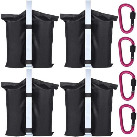 4 Sacs de Sable et 4 Mousquetons - Utilisés pour Augmenter Le Poids de la Jambe des Tonnelles Pop-Up, Tentes de Jardin, Parasols, Trampolines (1/5)