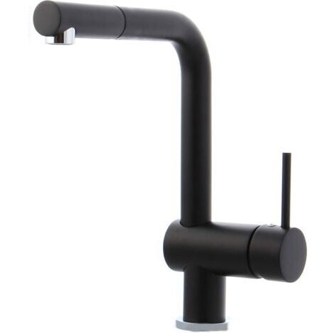 Noir mat sorti robinet de cuisine robinets robinets de cuisine seul robinet levier de mélangeur avec douchette main robinet de cuisine de pulvérisation douche à main (1/4)