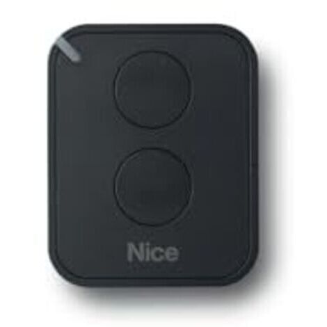 Télécommande NICE FLO2RE à 2 canaux compatible avec les systèmes d'automatisation de portes de garage et de portails Nice, fréquence 433,92 MHz avec technologie à code tournant