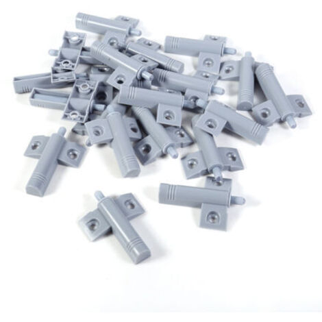 Lot de 20 butées de porte d'armoire de cuisine, tiroir, fermeture douce et silencieuse, amortisseurs gris/blanc (1/4)