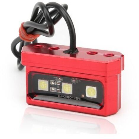 1 pièce Lumière de plaque d'immatriculation de moto CNC, lampe de feu arrière de frein arrière LED de moto universelle 12V, lumière blanche, alliage d'aluminium (1/4)