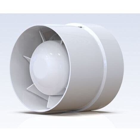 Ventilateurs Extracteur économique 150 mm, 12 W/130 m3, extracteur linéaire à entraînement axial : salle de bain, cuisine, cave.