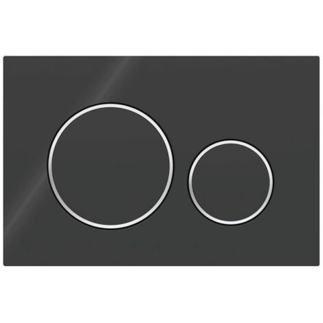 Plaque d'actionnement pour double chasse d'eau Geberit Sigma20 : noir, chrome brillant (115.882.KM.1)