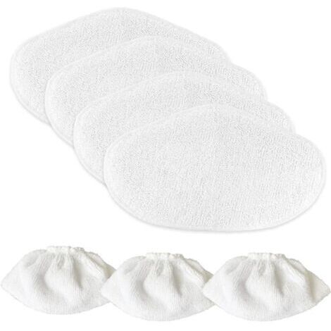 Serpillières Microfibres pour Polti Vaporetto PAEU0332 SV440 Double, SV450, SV460, 4 Lingettes Reutilisable de nettoyage, 3 PAEU0282 Sockettes de balai vapeur