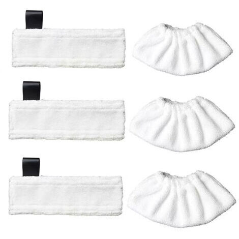 Compatible avec les accessoires de chiffon vapeur Karcher Black Label et le balai vapeur Karcher Magic Floor Mop SC Series (3 Black Label + 3 housses vapeur fines) (1/4)