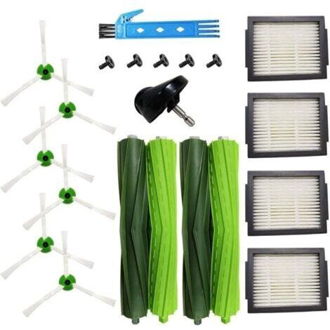 Kit accessoires compatible avec les pièces de rechange Roomba série i7 i7 + / i7 Plus E5 E6 E7 Pack de 2 brosses principales + 6 f (1/4)