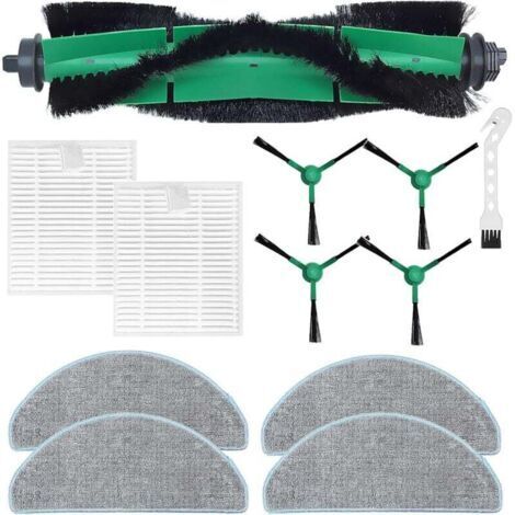 Accessoires pour iRobot Roomba Combo Essential Y0112 Y0110 Y011240 Y01040 pièces de Rechange pour aspirateur Robot, Brosse rotative + 2 filtres + 4 Chiffon Nettoyage + 4 brosses latérales (1/4)