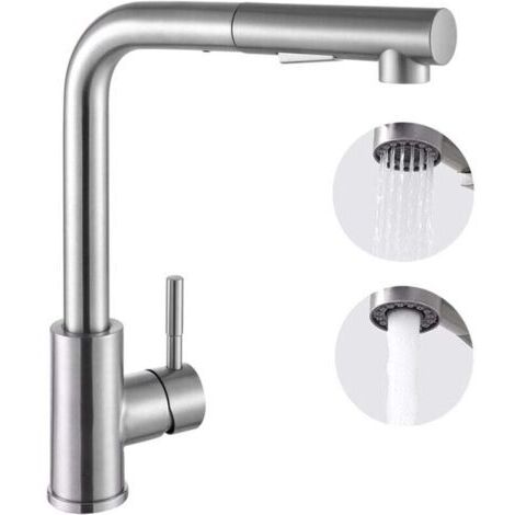 Mitigeur de Cuisine Pivotant à 360 ° avec Douchette Extractible, Robinet de Cuisine 2 Modes de Pulvérisation, Mitigeur évier de Cuisine en Acier Inoxydable,Froide / Chaud Disponible Mitigeur de cuisin (1/4)