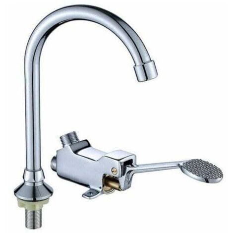 Robinet à pédale à pédale Robinet d'évier de cuisine Robinet , XU,de salle de bain Mélangeur de lavabo Robinet de commande au pied - (1/4)