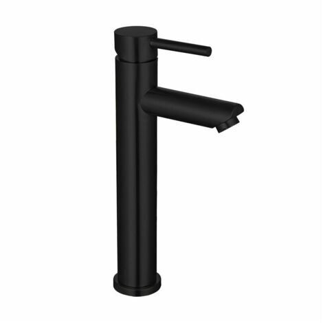 Haut Robinet de Salle de Bain,Acier Inoxydable Mitigeur Lavabo Robinet Noir Mat Monocommande,Eau Chaude et Froide Disponible,Robinetterie Design Elégant (1/4)