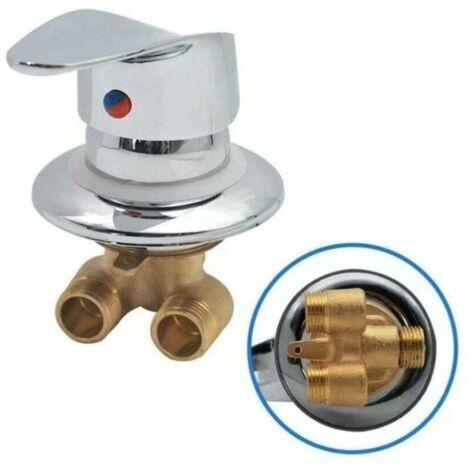 Mitigeur Cabine de Douche Robinet de douche en laiton Inverseur de sortie Robinet mitigeur de douche chrom Connecteur G1/2 Mitigeur d'eau froide et chaude de douche pour salle (1/4)