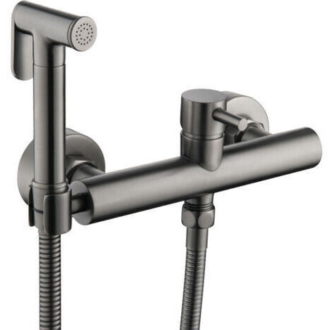 Ensemble de douche de Bidet caché de salle de bains, pulvérisateur à main chaud et froid, toilettes d'eau chaude, noir (1/5)