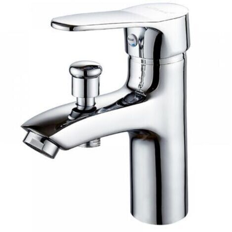 Mitigeur de baignoire monotrou à double usage – Alliage métallique avec limiteur de température – Clapet anti-retour intégré – Pour salle de bain (1/4)
