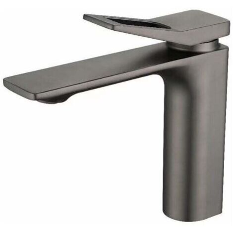 Robinet de lavabo - Inox 304 brossé - Anticalcaire - Chaud et froid - Grey (1/4)