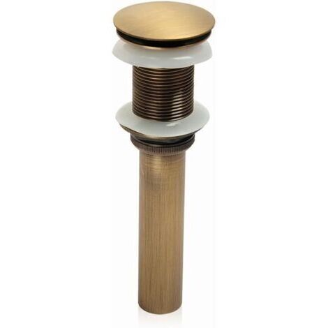 Robinet d'évier monobloc push-pull pop-up clicker build plug sans trop-plein (laiton antique)dengyank (1/5)