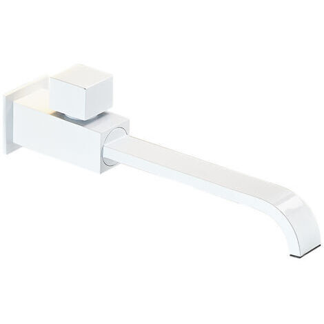 Robinet de Buanderie Monté au Mur , Bec Long Rotatif 180° pour Évier de Service et Bac à Laver, Laiton Massif Épais, Finition Blanc Ivoire, Eau Froide Uniquement (1/5)