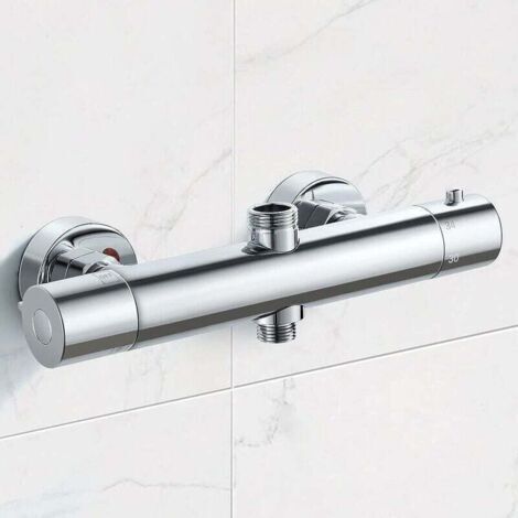 Mitigeur thermostatique pour colonne, robinet de douche en laiton haut G3/4 Bsp + bas G1/2 Bsp (1/4)
