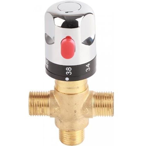 Mitigeur thermostatique en laiton massif – Température fixe 35-45℃ – Installation facile pour lavabo, cuisine, salle de bain – G1/2 (1/4)