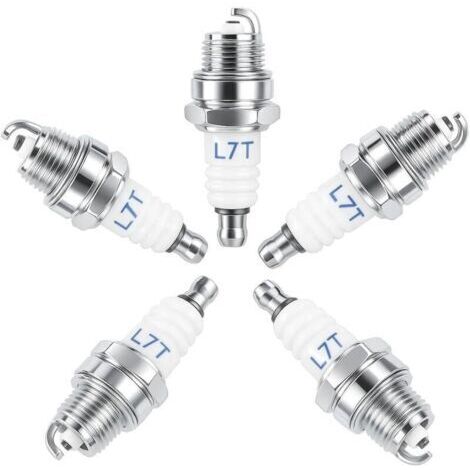Lot de 5 Bougie d'allumage L7T pour NGK BPMR7A et Bo-sch WSR6F WSR5F et Plus de Bougies Allumag, Tronçonneuse Tondeuse à gazon Petit Moteur Accessoire Pièces (1/4)