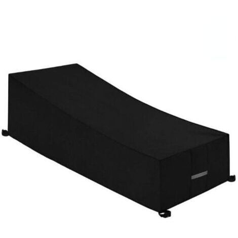 Housse de protection transat 200x75x40/80 cm – Imperméable, anti-UV, tissu oxford 210D – Grilles d’aération, sangles de maintien (1/5)