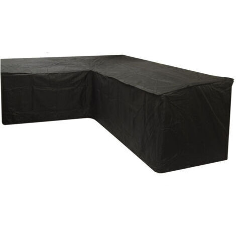 Housse de canapé de jardin en forme de L, imperméable, coupe-vent, anti-UV, tissu Oxford pour canapé d'angle en rotin, 21521587cm – Noir (1/4)