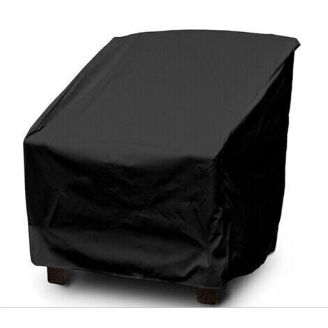 Housse de Chaise Jardin Empilable, Housse Chaise Exterieur en Tissu Oxford 210D Imperméable, Housse de Fauteuil Protege Jardin, Couverture Chaise Jardin Balcon Anti-UV/Pluie 646470/120cm (Noir) (1/5)