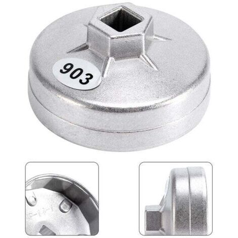 74mm 14 Flte En Aluminium Filtre Huile Clé Socket Remover Outil 903 Couleur Argent pour BMW Audi Benz (1/5)