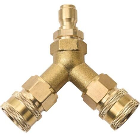 Té pour laveuse à pression, coupleur séparateur, connexion rapide de deux pistolets à une laveuse à pression, raccord 3/8 pouces (1/5)