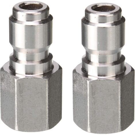 Lot de 2 coupleurs de nettoyeur haute pression, prise Ă connexion rapide de 6,35 mm vers raccord NPT femelle de 6,35 mm, 5000 psi (1/4)