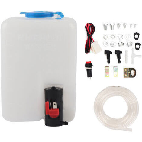 Kit de lave-glace universel 12V 1,8L Pompe de nettoyage avec accessoires Installation facile pour pare-brise propre (1/5)