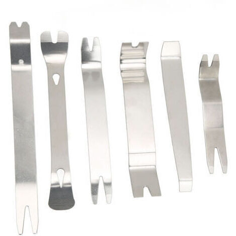 Kit d'outils de dépose de garniture de voiture, en acier inoxydable, solide, antirouille, outils universels à levier pour porte fenêtre Audio 6 pièces (1/4)