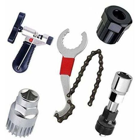 Kits d'outils de réparation pour vélo de Montagne, Support, Roue Libre, Outil de détachant de manivelle, Outil de Maintenance et séparateur de chaîne (1/4)