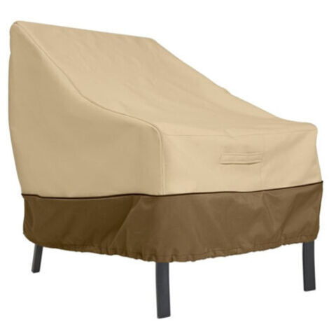 Housse de fauteuil de jardin extérieur avec assise profonde 210D Housse de chaise de terrasse imperméable UV et coupe-vent avec corde réglable, 80x85x91 cm (210D (Mika color block)) (1/3)
