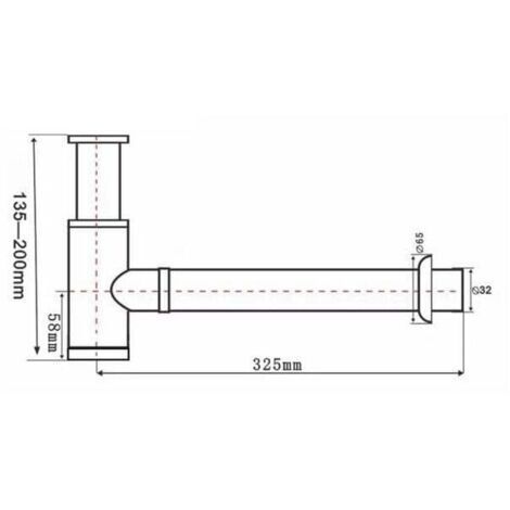 Siphon en P rond en laiton de 3,8 cm, décoratif, kit de drainage réglable pour lavabo de salle de bain, drainage mural, noir mat (1/2)