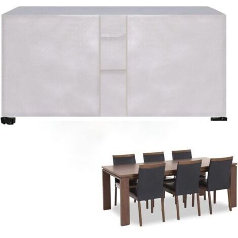 Housses de Meubles 170x94x70cm Imperméable 420D Tissu Oxford Bâche Couverture Jardin Bâche en Tissu Oxford pour Table, Canapé, Inclinable, Chaises( Argent) (1/4)