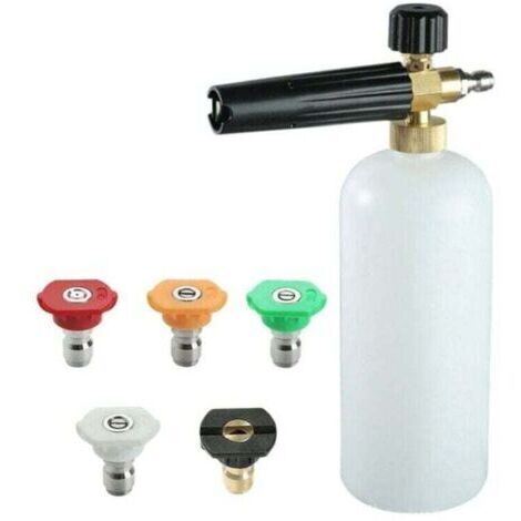Canon à mousse avec raccord rapide 1/4", 1 litre, 5 buses pour nettoyeurs haute pression (1/4)