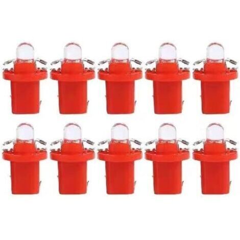 Lot de 10 ampoules LED T5 Lampe avec Support,Ampoules 12V BAX10d B8.5D Ampoule Tableau de Bord pour Voiture et Moto (1/4)