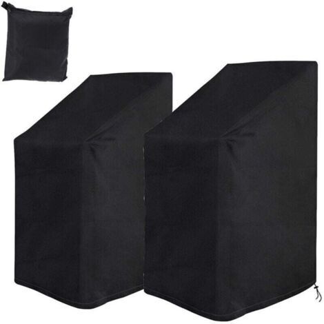 De 2 housses protection pour chaise jardin, XU, Imperméable, Résistant froid, UV, Housse tissu Oxford 210D, Empilable, - (1/4)