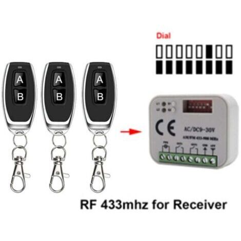 Télécommande de porte de garage 433 868 MHz RX Multi 300-900 MHz AC/DC 9-30 V
